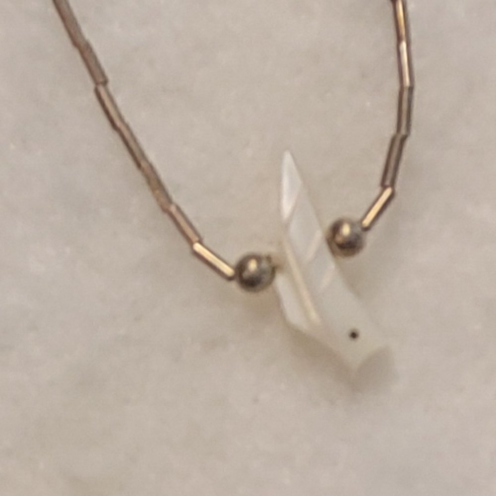 Native American Sterling Mother Of Pearl Birds Liquid Silver Necklace - Picture 5 of 6